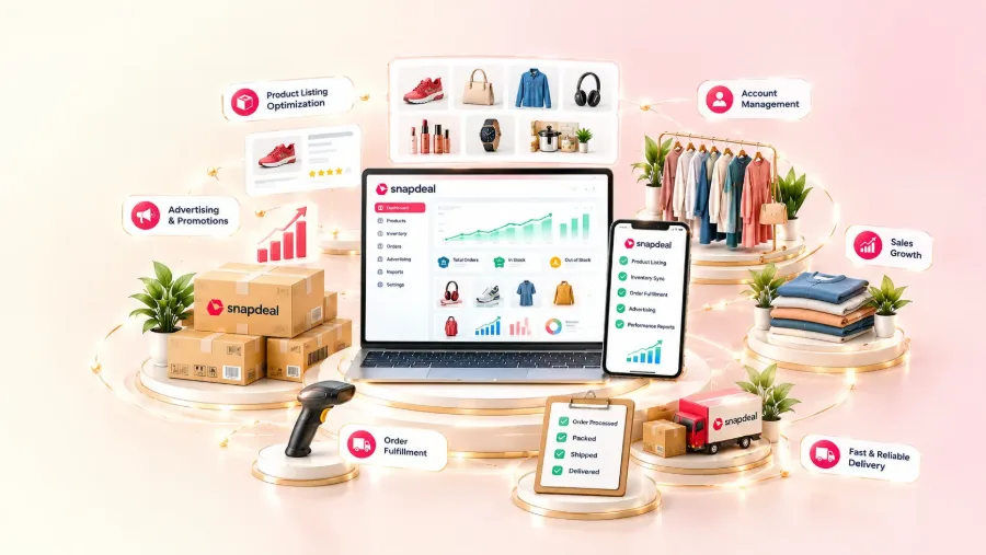 Snapdeal account management services for listings, inventory, ads, orders and sales growth by Umecomweb