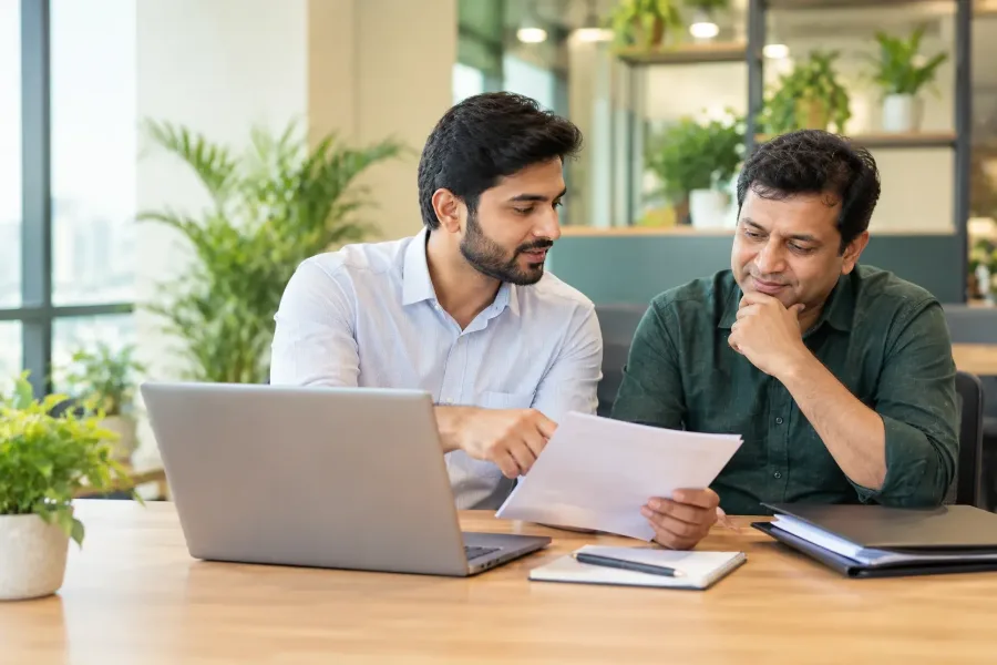 Account manager explaining an Amazon seller account reinstatement plan to a business owner